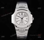 3K Factory Swiss Patek Philippe Nautilus Silver Case White Dial Chronograph Watch